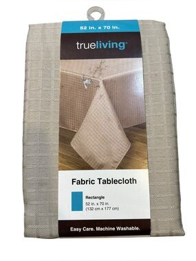 Brand new True Living Brand Beige Cloth‎ Table Cloth 52 x 70”
